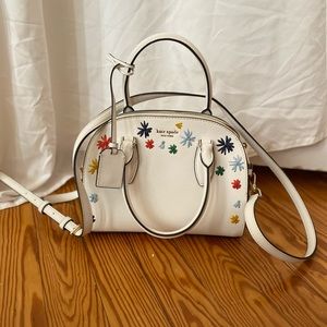 Kate Spade white shoulder bag with embroidery
